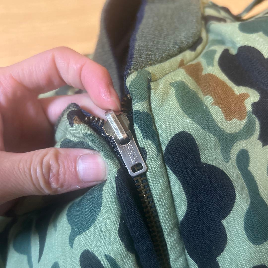 60s ダックハンターカモ　MA-1 フライトジャケット　ykk