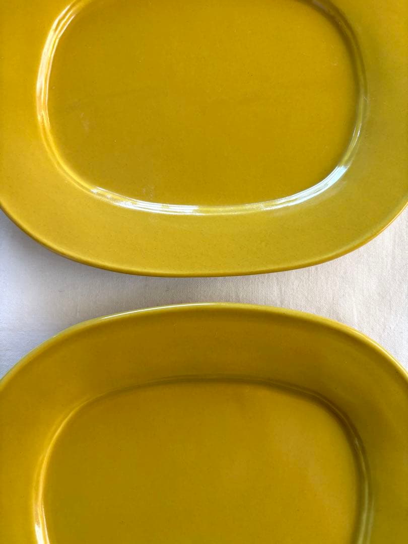 伊藤聡信 イエロー 黄色 オーバルプレート 2枚セット