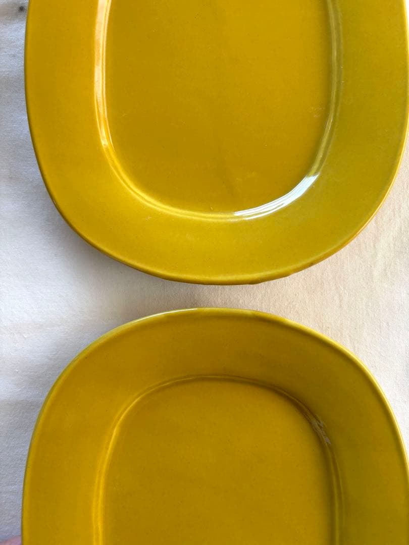 伊藤聡信 イエロー 黄色 オーバルプレート 2枚セット