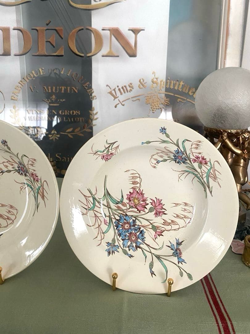 フランスアンティークLunevilleリュネヴィルBLEUET矢車菊 深皿【A】