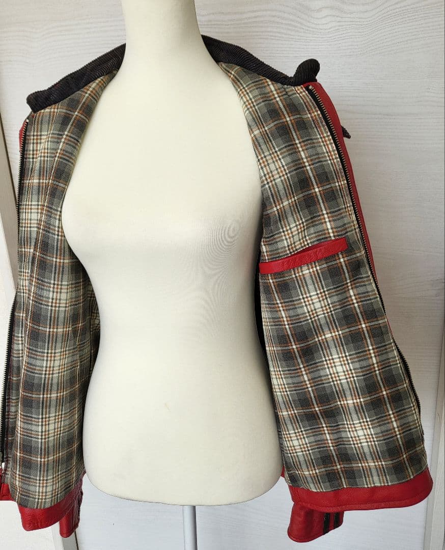 【TK】ショット　100周年記念モデル　レッドレザージャケット 国旗