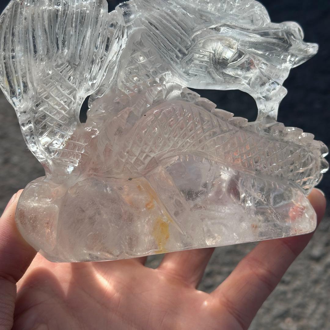 天然石水晶の龍　置物　ご購入前に在庫確認必要G.279