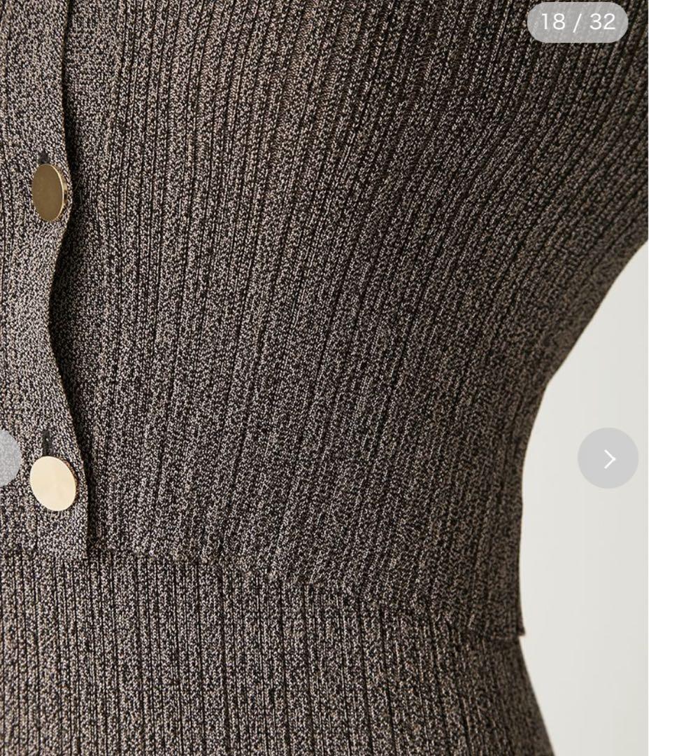 FRAY I.D ポロカラーアンサンブルリブニットワンピース