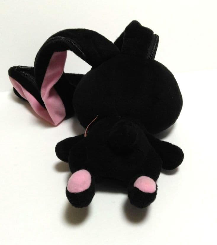 汎用うさぎ　デュアルペンポーチ　ブラック