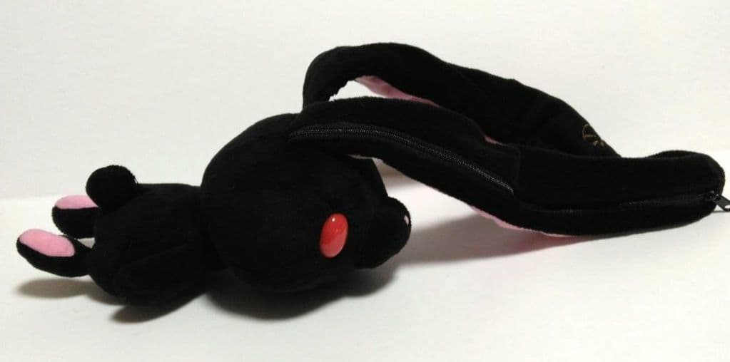 汎用うさぎ　デュアルペンポーチ　ブラック