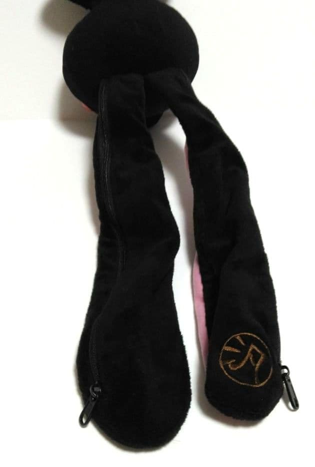 汎用うさぎ　デュアルペンポーチ　ブラック