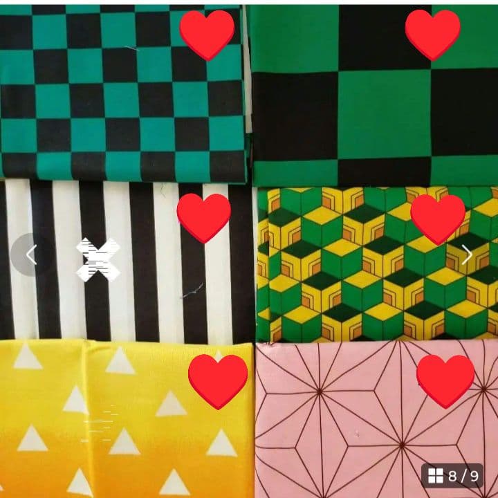 ハンドメイド　インナーマスク　布マスク　大臣型　生地見本