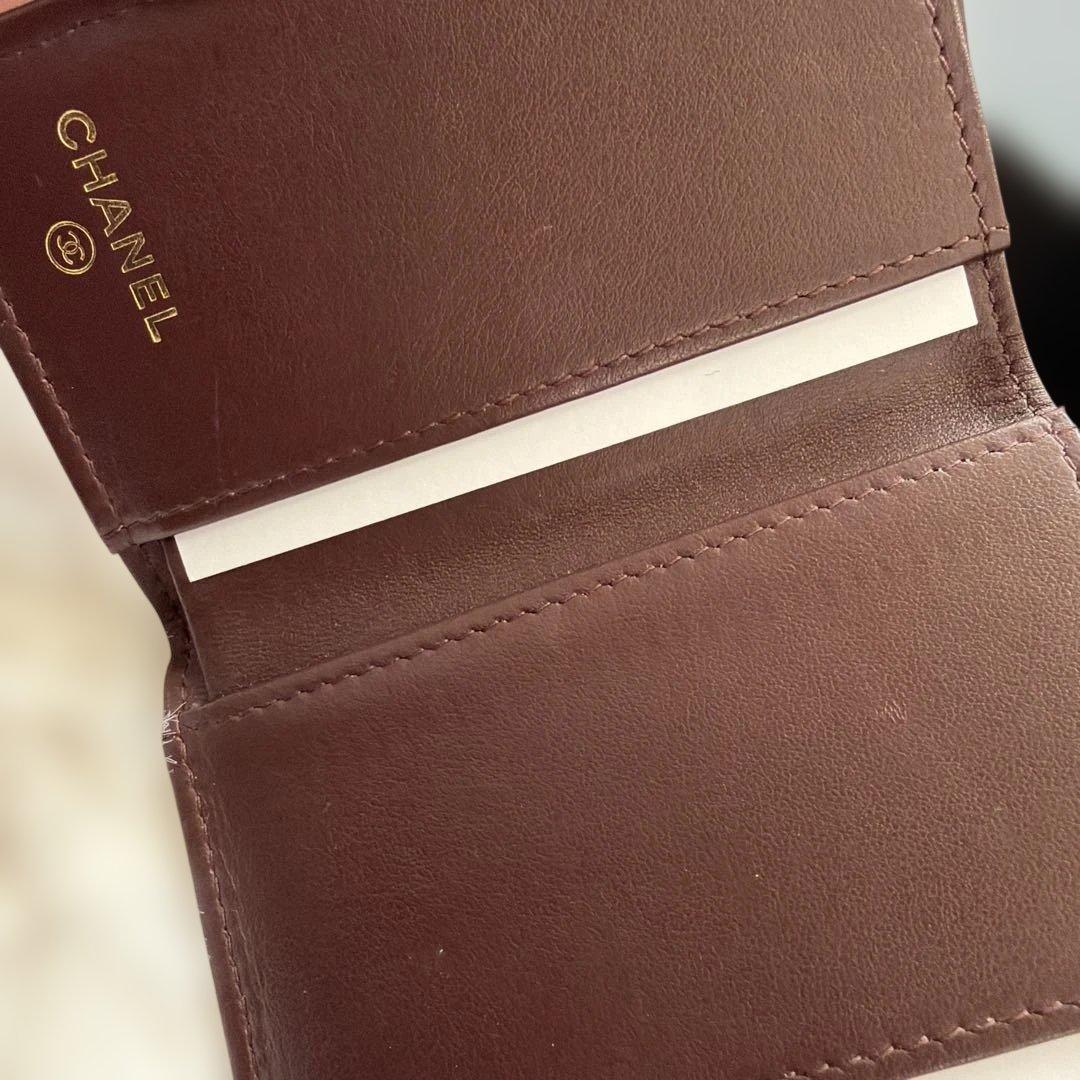 【美品】CHANEL ブラック キャビアスキン 三つ折り財布