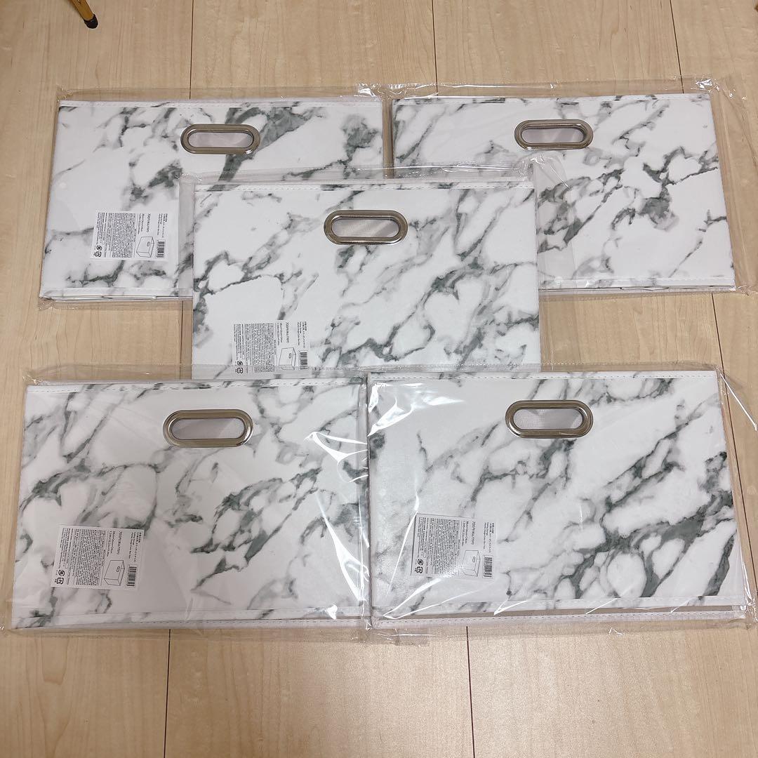 THREEPPY スリーピー 大理石柄 折り畳み収納カラーボックス×5