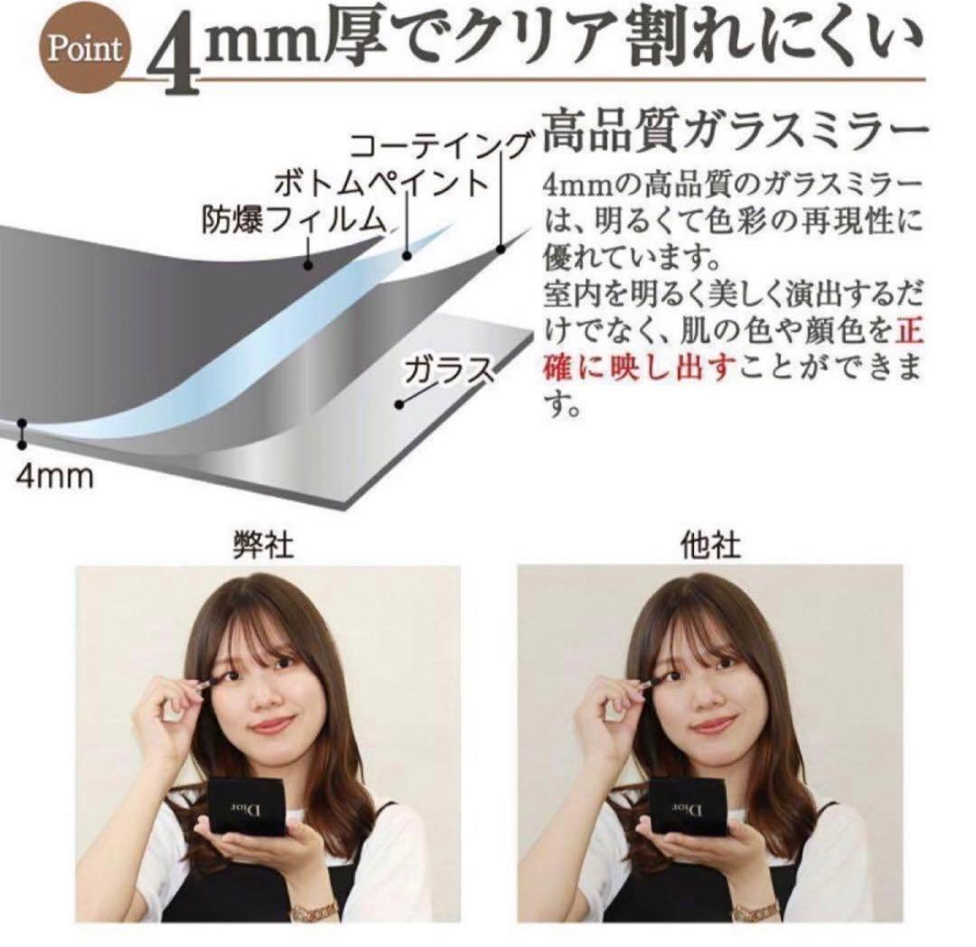 全身鏡  160cmx100cm  スタンドミラー 姿見鏡壁付けミラー　ゴールド