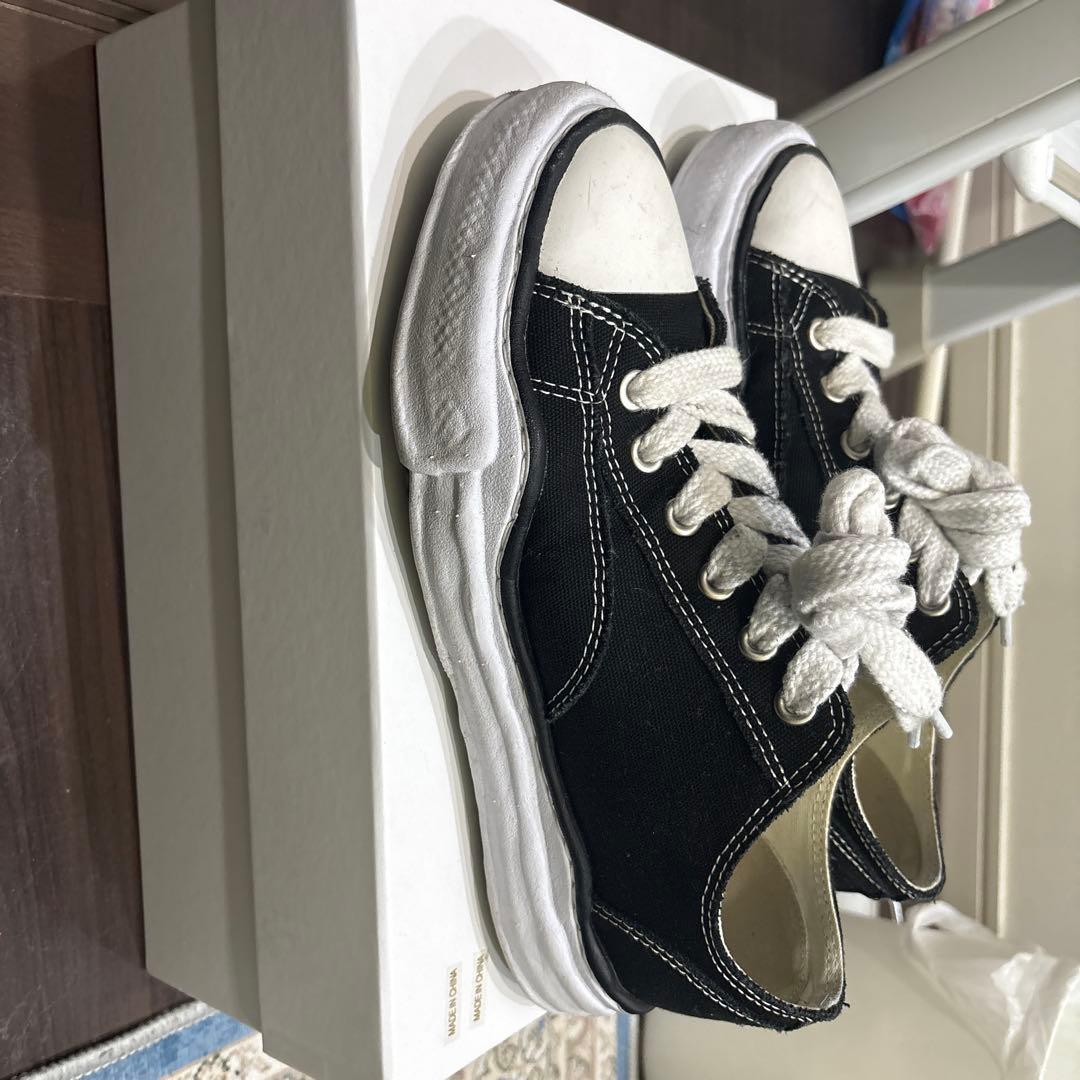 MIHARA YASUHIRO ブラック キャンバス スニーカー