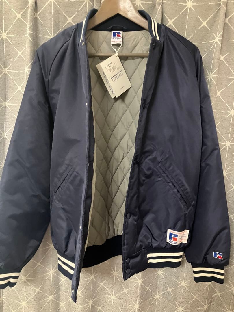 RUSSELL ATHLETIC ネイビー　バック　ロゴスタジャン　タグ付未使用
