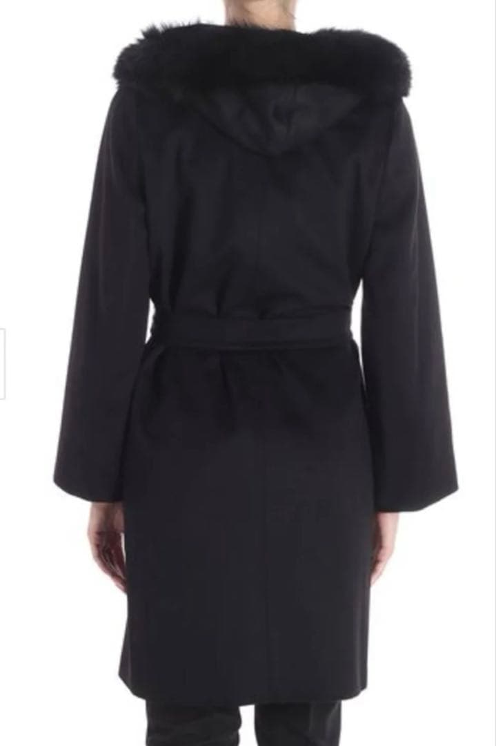 【美品】Max Mara ウール ファー付きラップコート