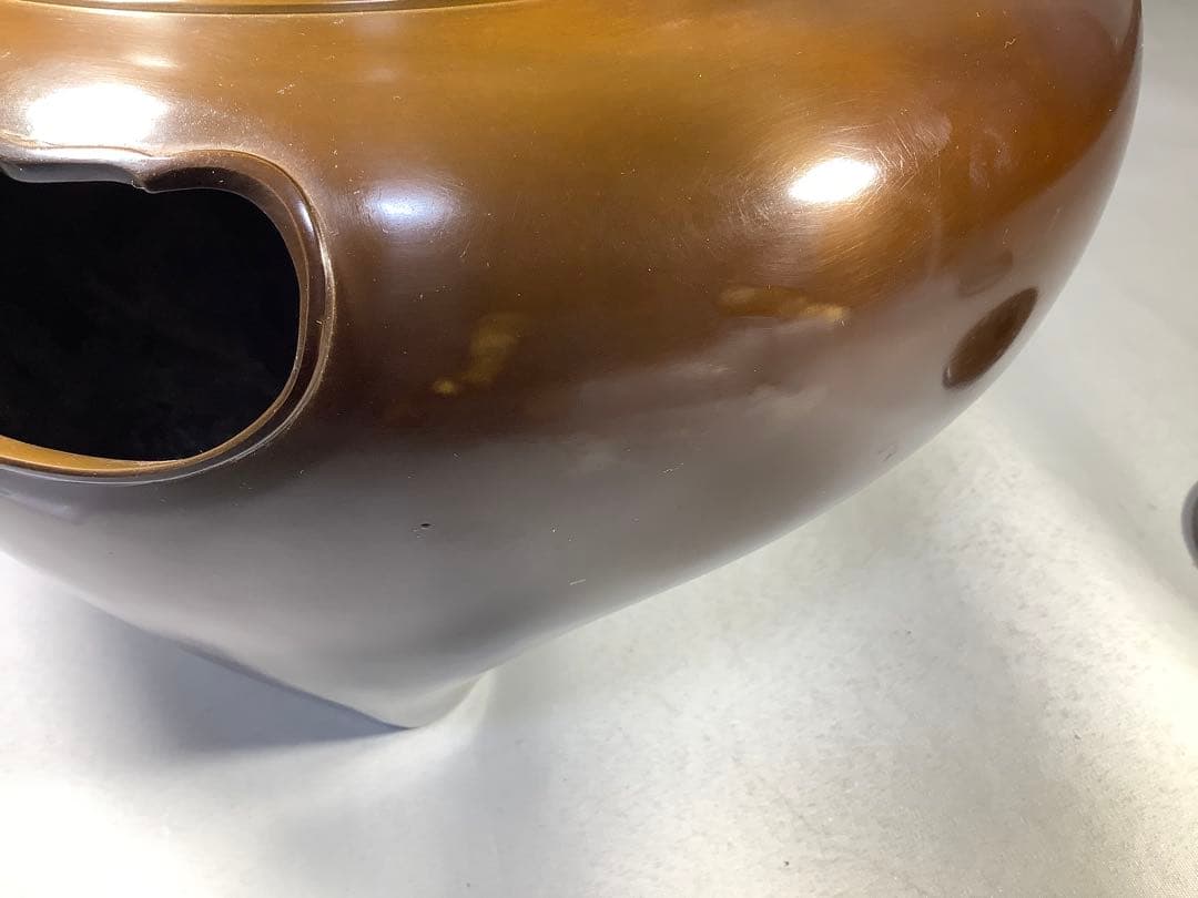 唐銅　琉球風炉釜　釜師　畠春斎　風炉　宗也