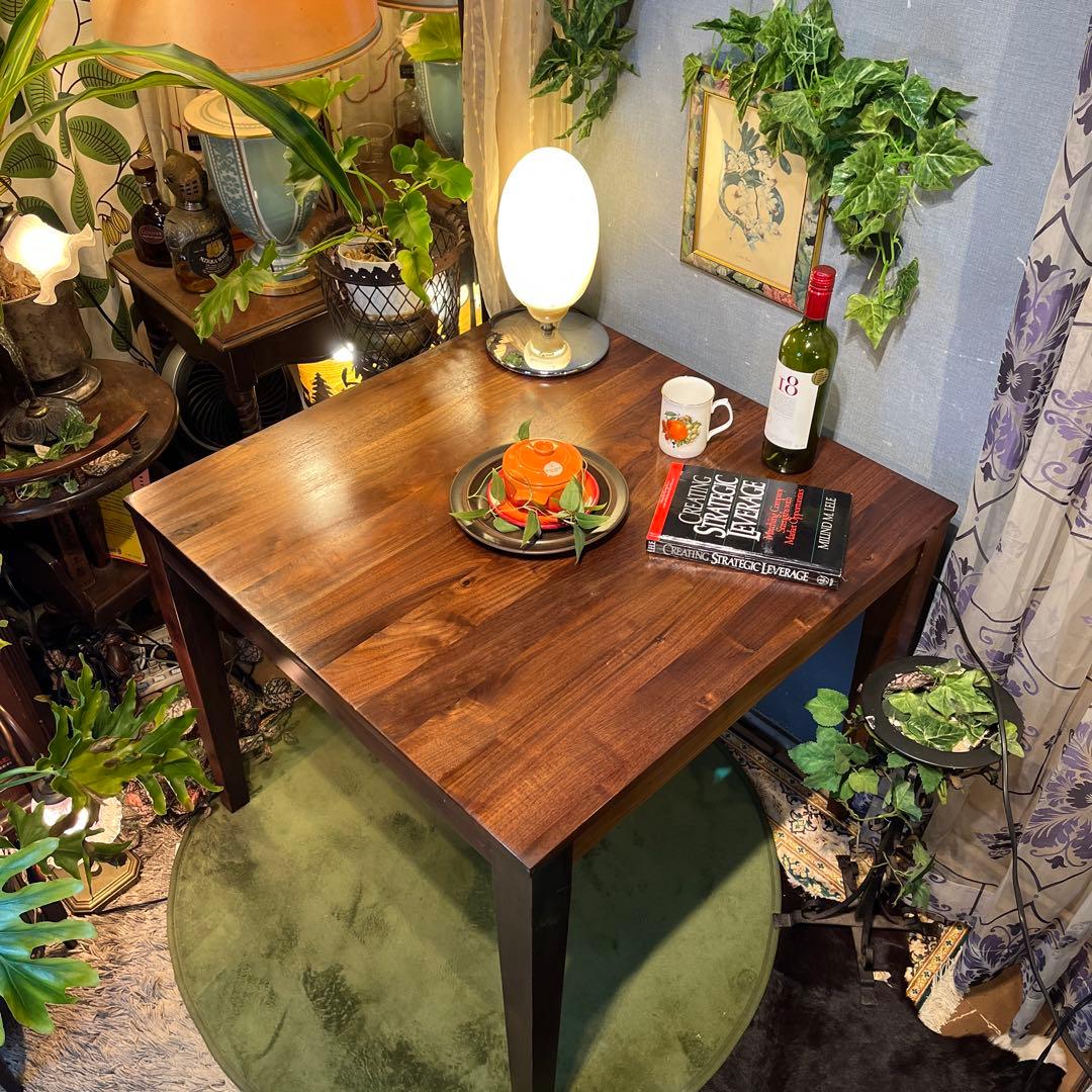 Sale 美品　ヴィンテージ ウォールナット無垢　コンパクト　ダイニングテーブル