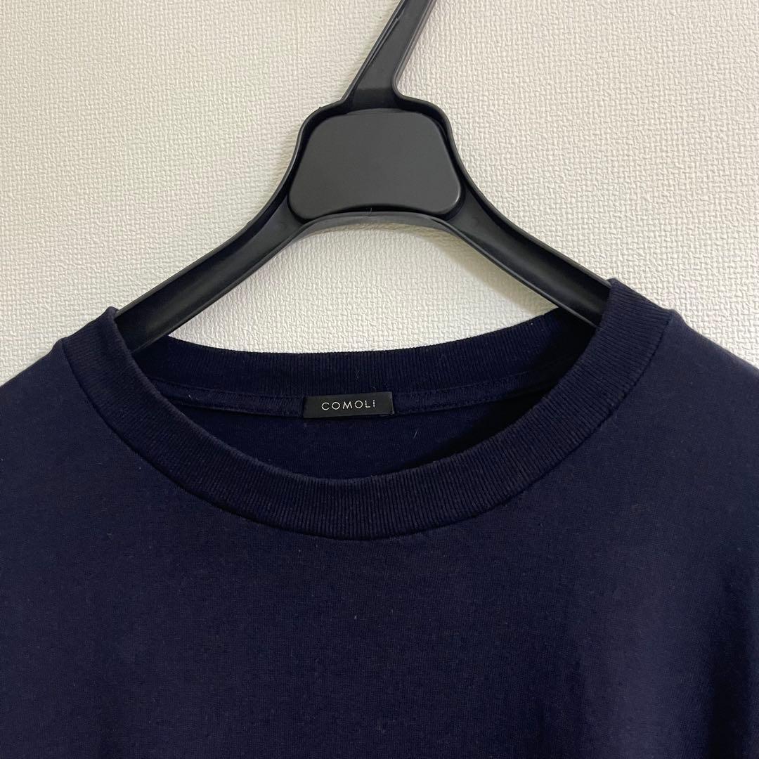 COMOLI 空紡天竺 長袖クルー 2023SS ネイビー サイズ3