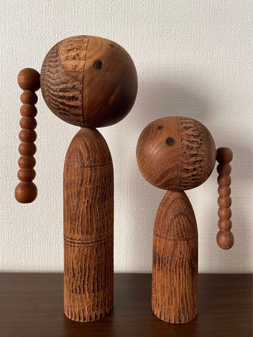 ペア 石原 日出男 Hideo 創作 こけし 可愛い レトロ kokeshi