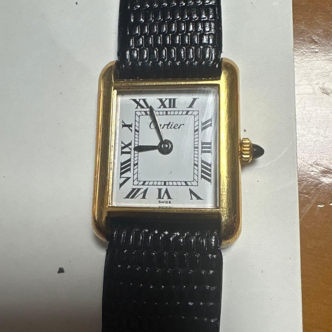 Cartier 手巻き時計 金メッキ　マストタンク 値下げ交渉可能