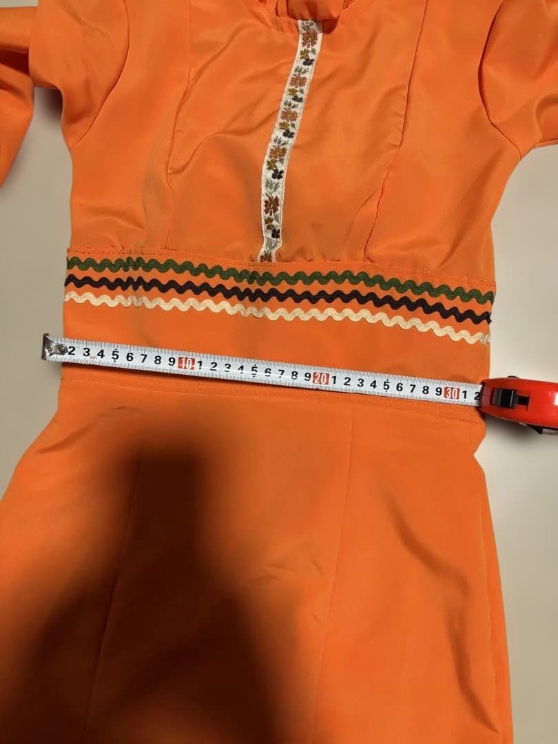 フラメンコドレス オレンジ 多層フリル