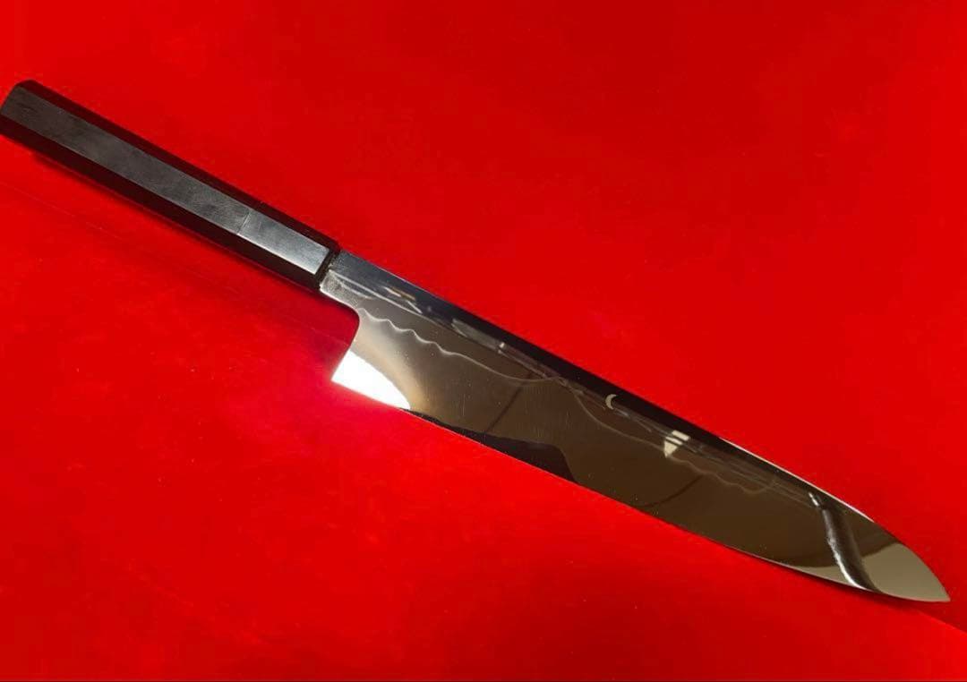 包丁　牛刀　本焼　富士山波紋残月波紋 高級ステンレス