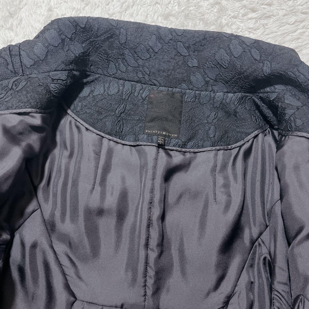 未使用✨SHIATZY CHEN ロングコート　ジャガード　総柄　刺繍　紺