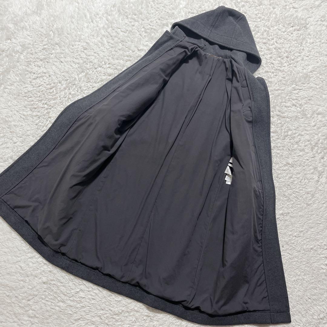 Mila Owen ロング ダッフルコート チャコールグレー