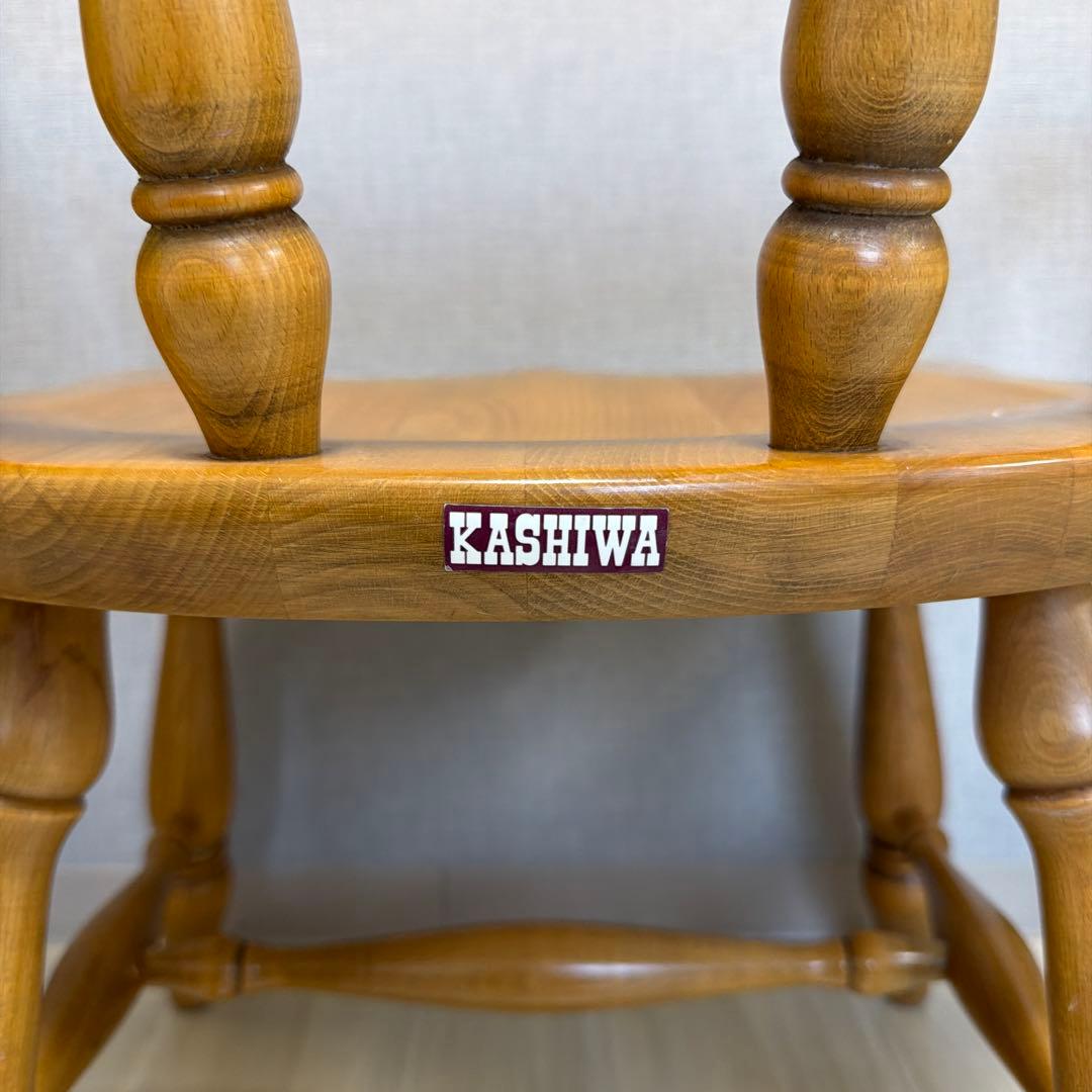 柏木工　木製背もたれ肘掛け付き椅子　2脚おまとめ【北摂付近引取り限定】