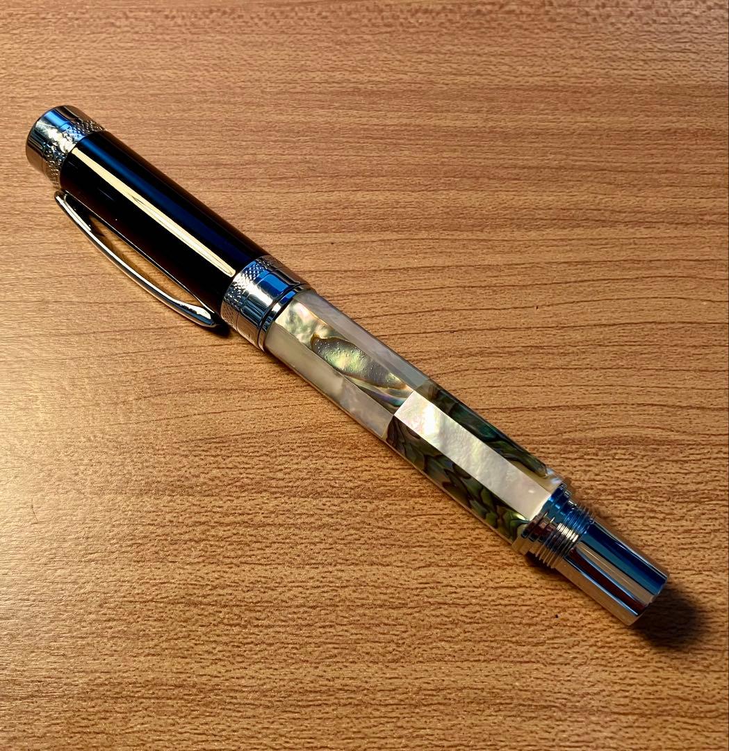 クロスポイント長刀研ぎ万年筆 螺鈿細工 極太