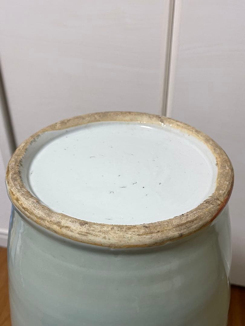 青白磁 花瓶 中国風 古染付 アンティーク 欠けあり