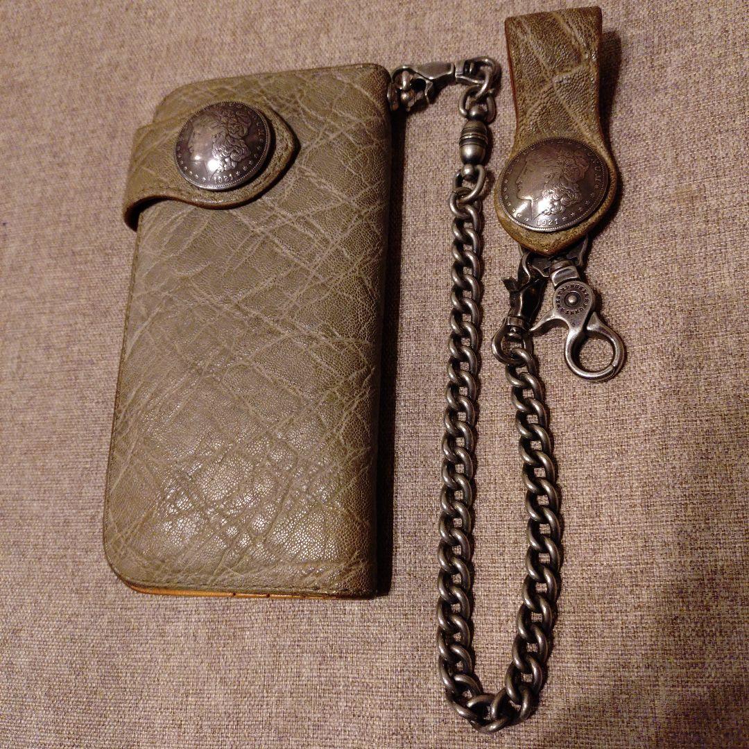 FUNNY 長財布 ウォレットチェーン 象革