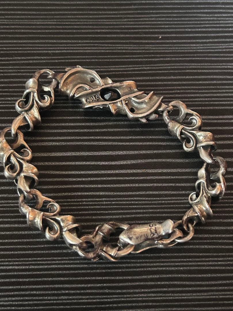 シルバー925チェーンリンク ブレスレット　オニキス