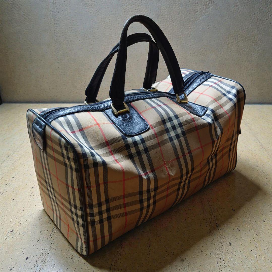 平成 レトロ バーバリー ヴィンテージ ノバチェック ボストンバッグ