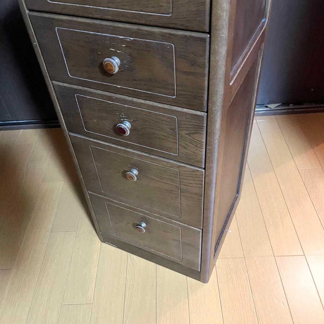 カリモク タンス チェスト5段 引き出し 天然木（ナラ） スリムチェスト