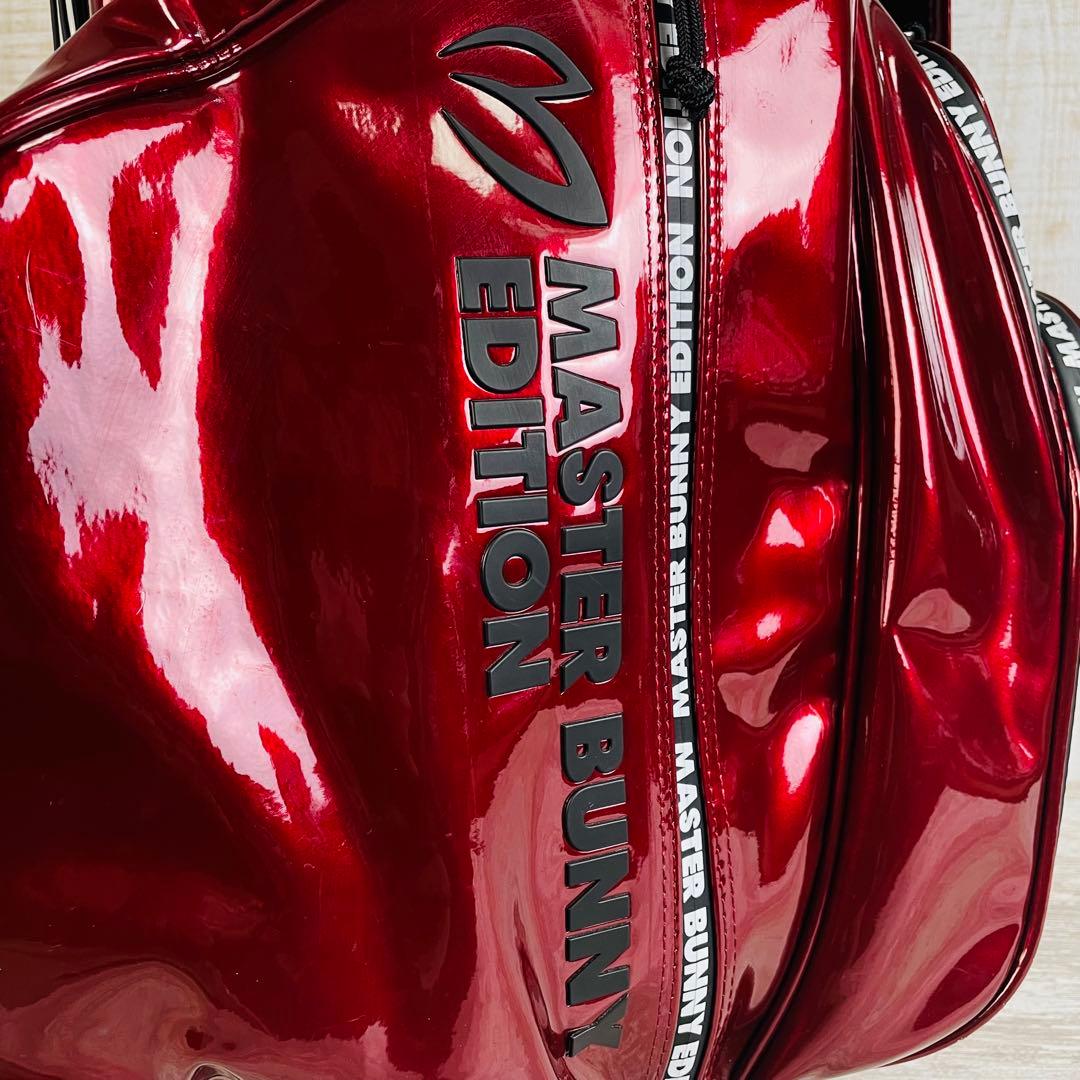 マスターバニーエディション　エナメル スタンド式 キャディバッグ ワインレッド