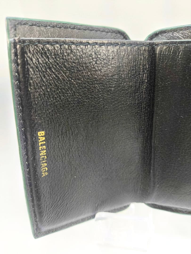 美品 バレンシアガ クロコ 三つ折り財布 コンパクトウォレット ミニ財布
