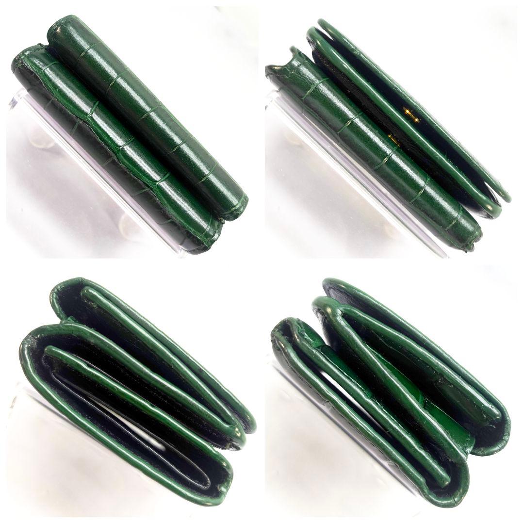 美品 バレンシアガ クロコ 三つ折り財布 コンパクトウォレット ミニ財布