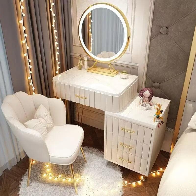 クリーム色 ドレッサー 訳あり品写真をご確認 J108-60-01 デスクのみ