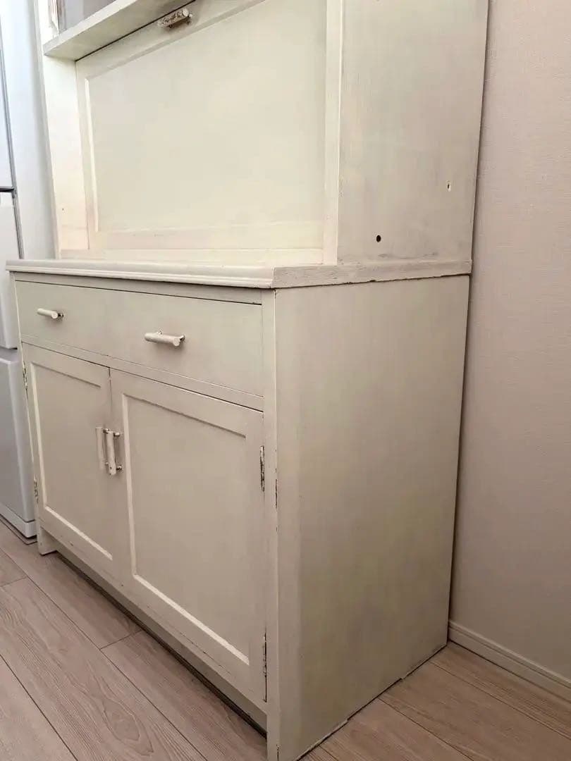 食器棚　ホワイト　ライティングビューロー　収納棚　木製　白