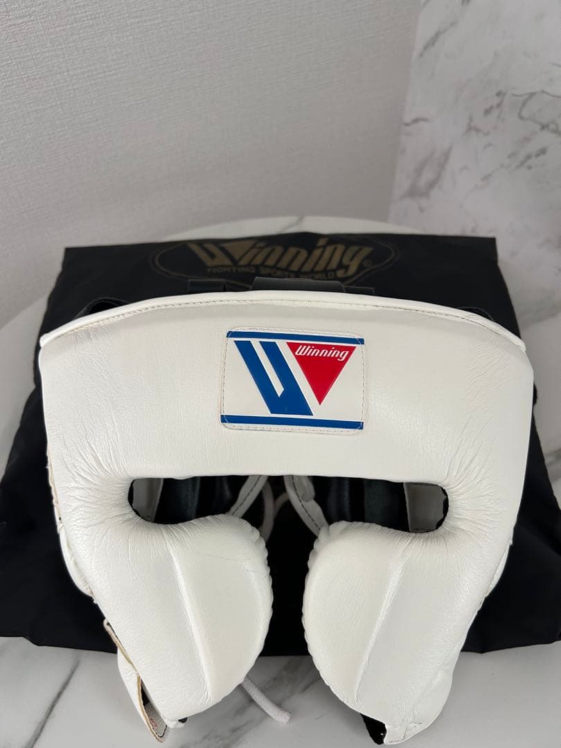 Winning ヘッドギア ホワイト レースアップ　Ｌサイズ