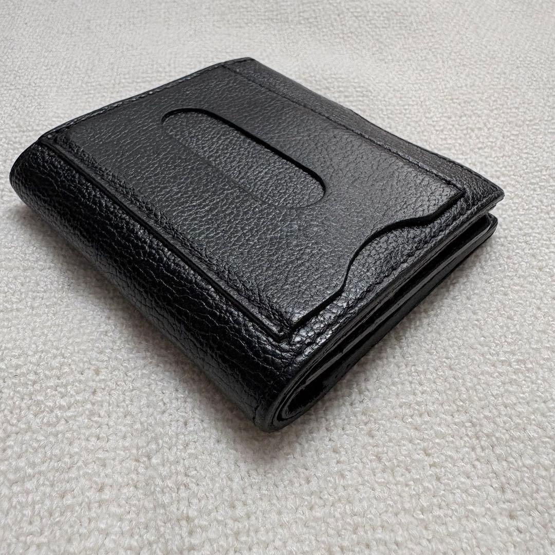 イルビゾンテ 折り財布 シボ革 ブラック 本革 レザー ウォレット コンパクト