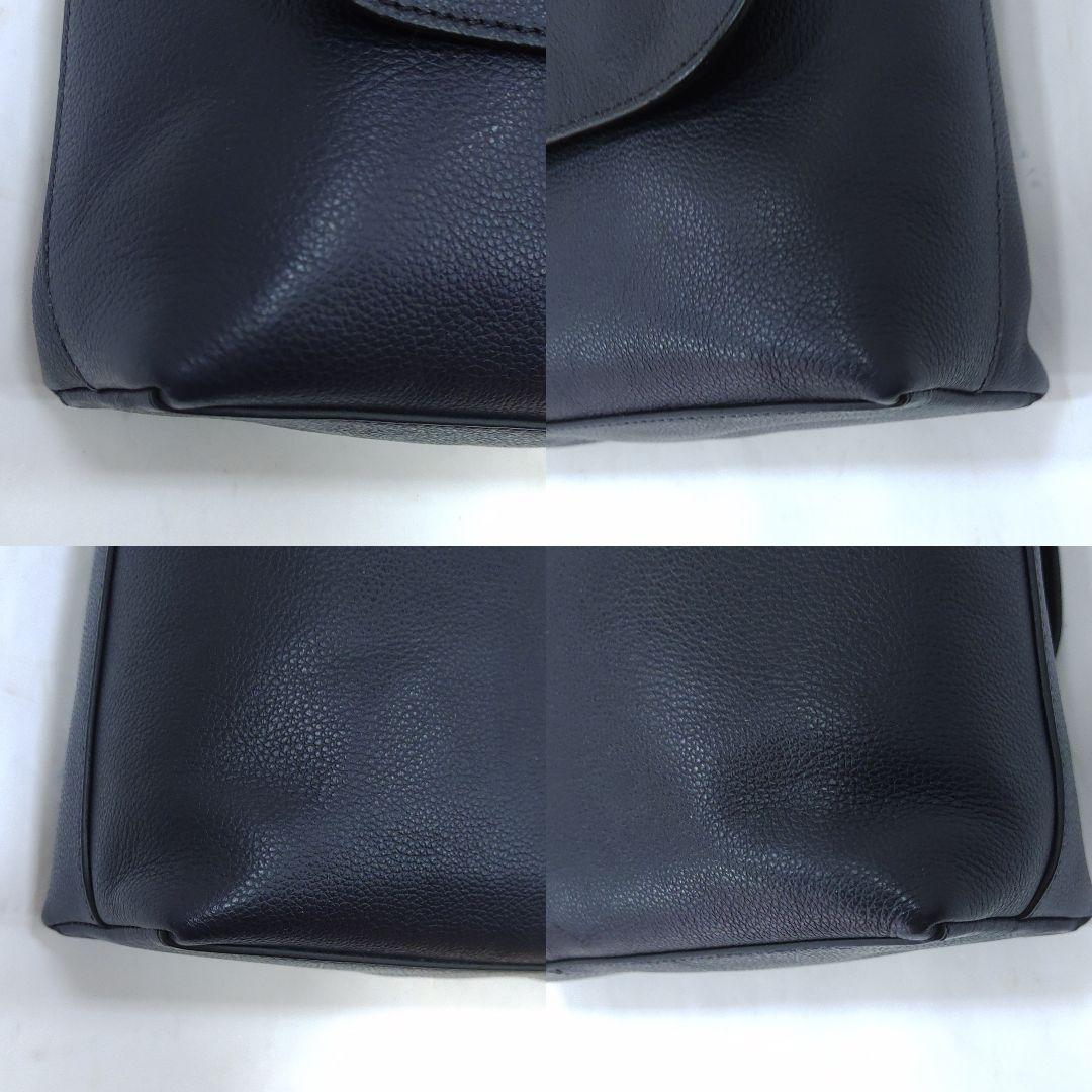 【未使用級】コーチ チャールズ メッセンジャーバッグ レザー 紺 ヘリテージ