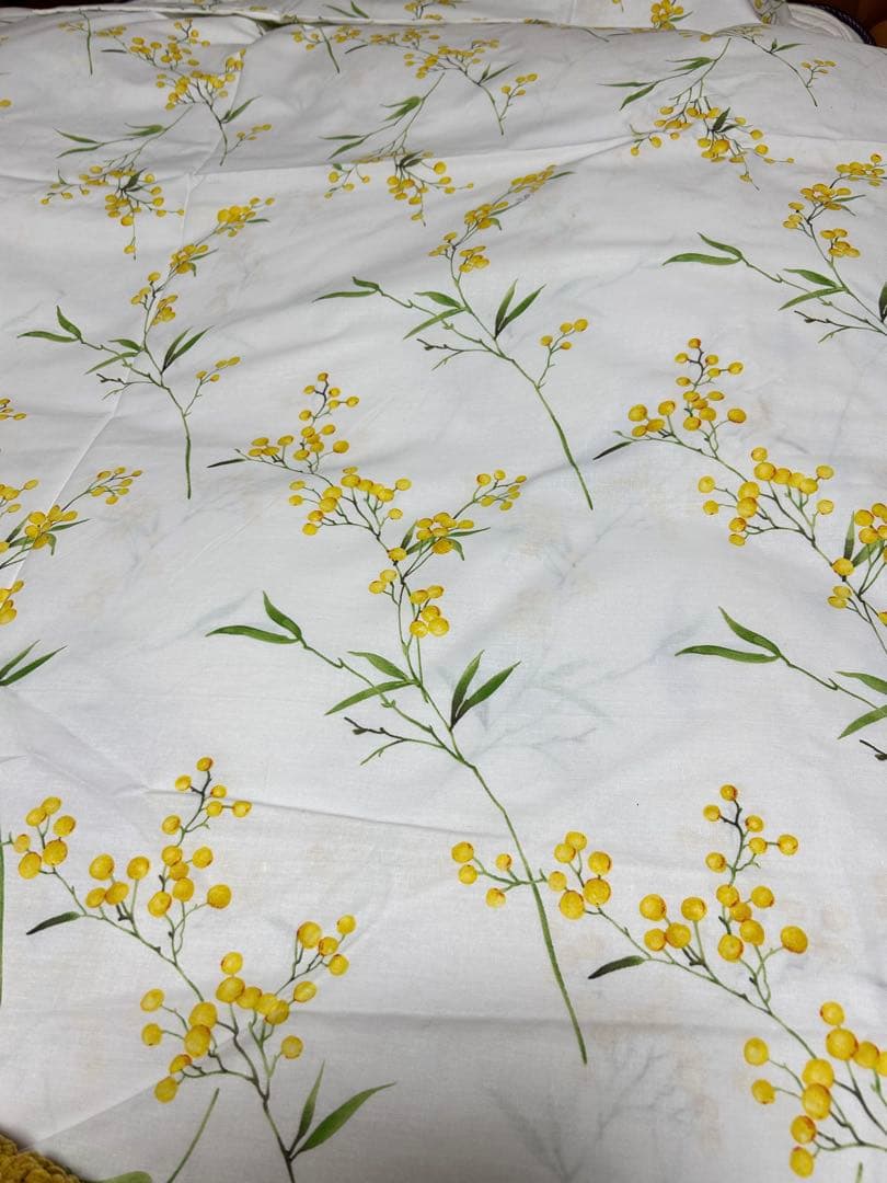 ZARA ミモザ柄デュペカバー&ピローケース