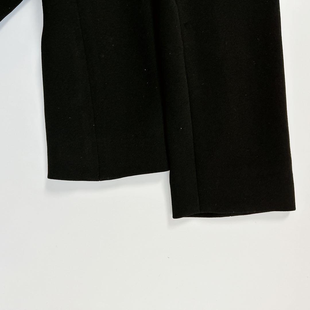 極美品♡theory ノーカラージャケット　テーパードパンツ　セットアップ　黒