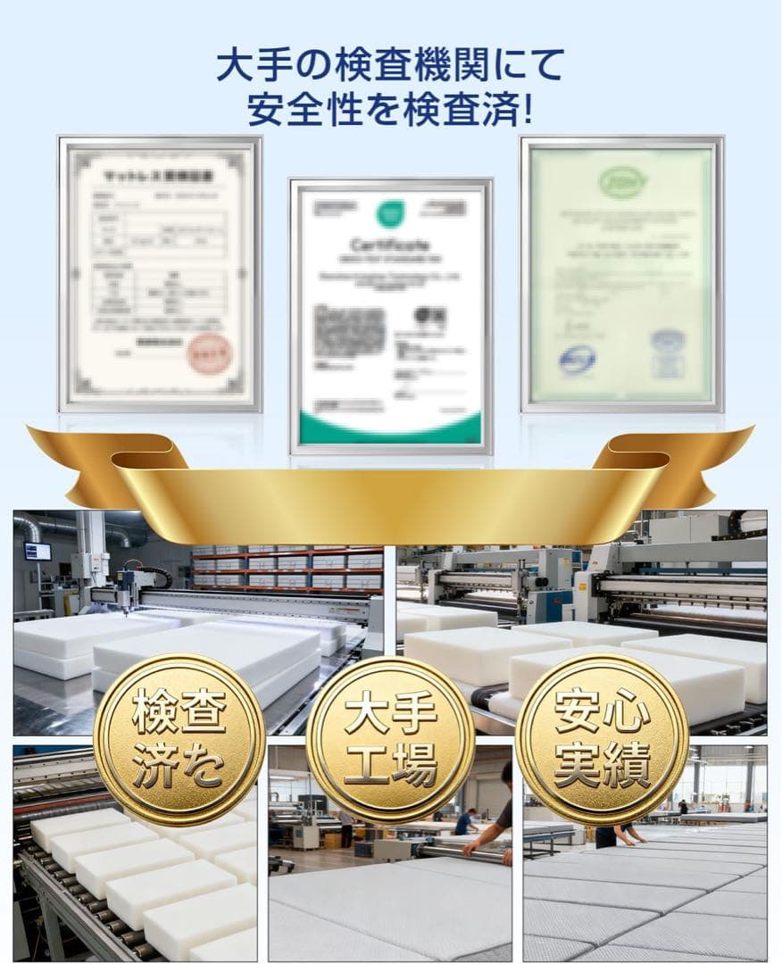 折りたたみマットレス ダブル 厚さ10cm 高反発 195×140×10cm