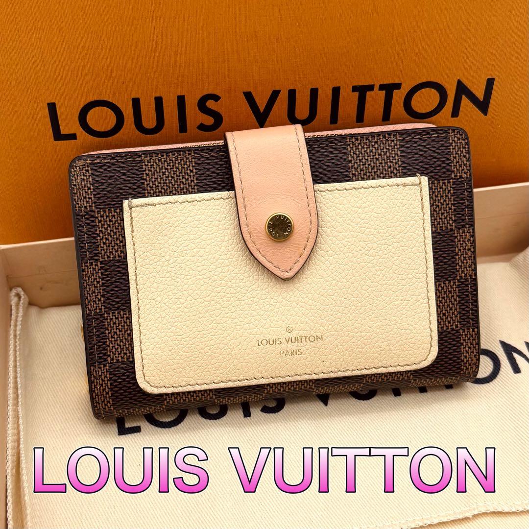 ルイヴィトン ダミエ ポルトフォイユ ジュリエット 折り財布 ピンク