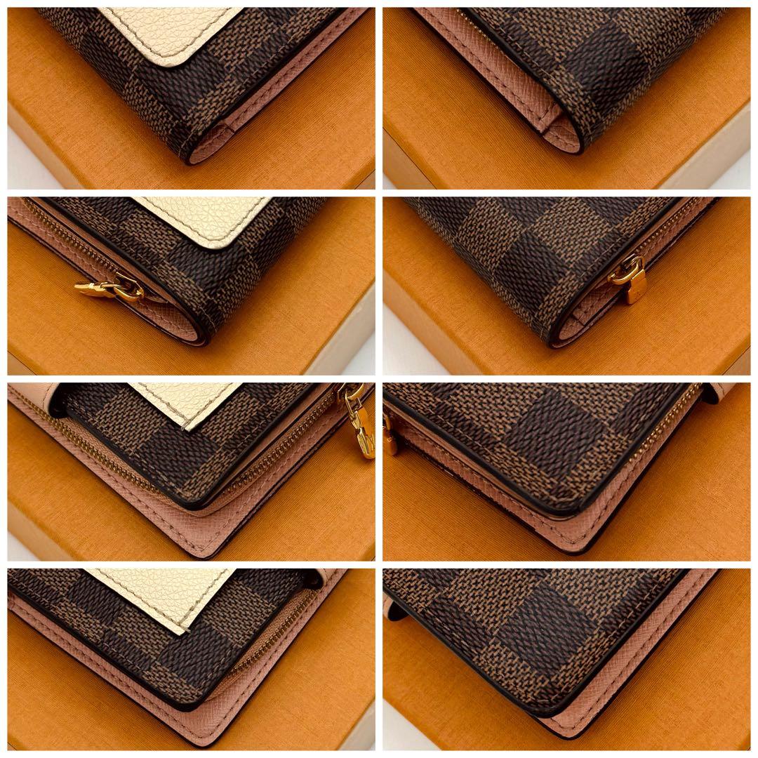 ルイヴィトン ダミエ ポルトフォイユ ジュリエット 折り財布 ピンク
