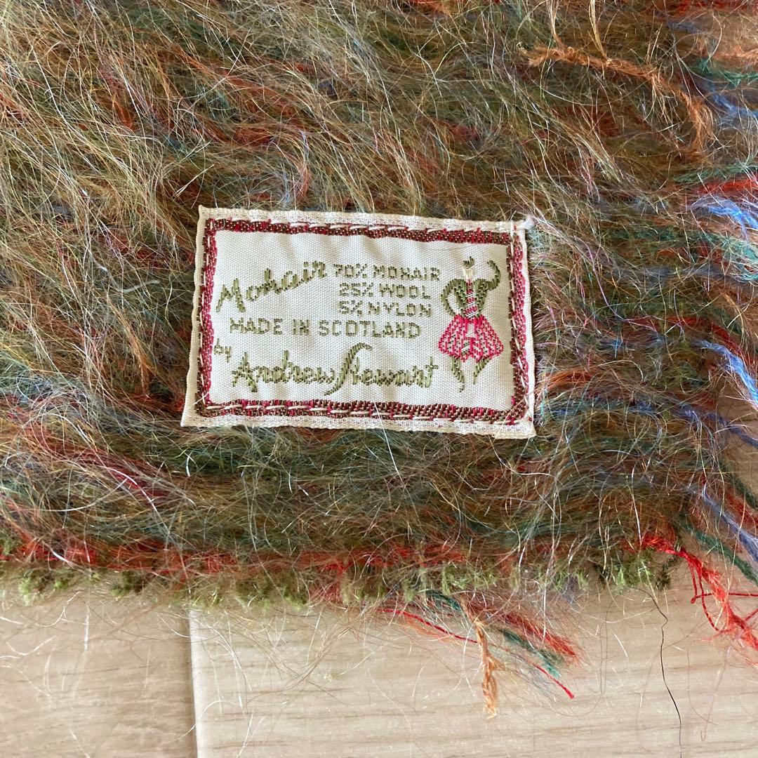 70’s Andrew Stewart モヘアマフラー 配色◎