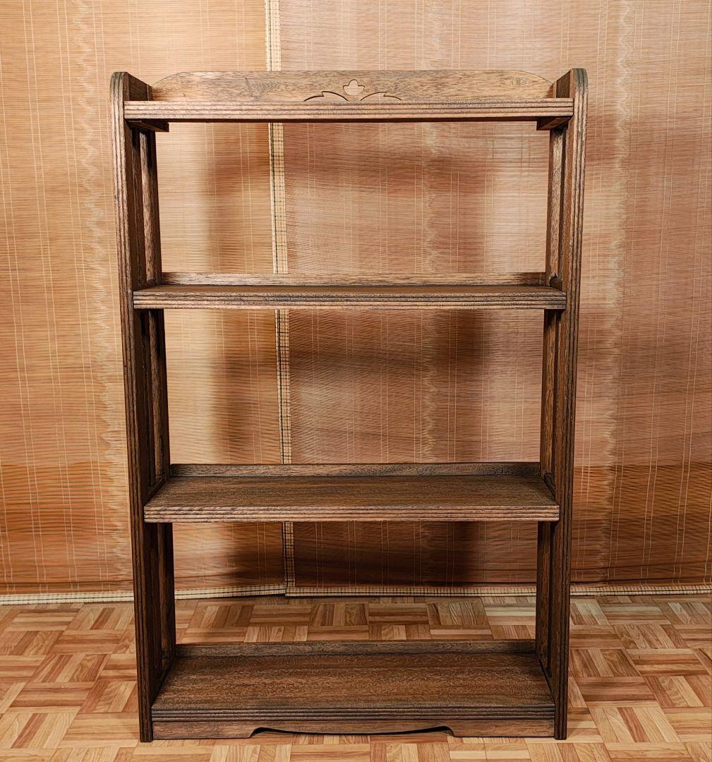 木製本棚4段　オープンラック　昭和レトロ　古家具