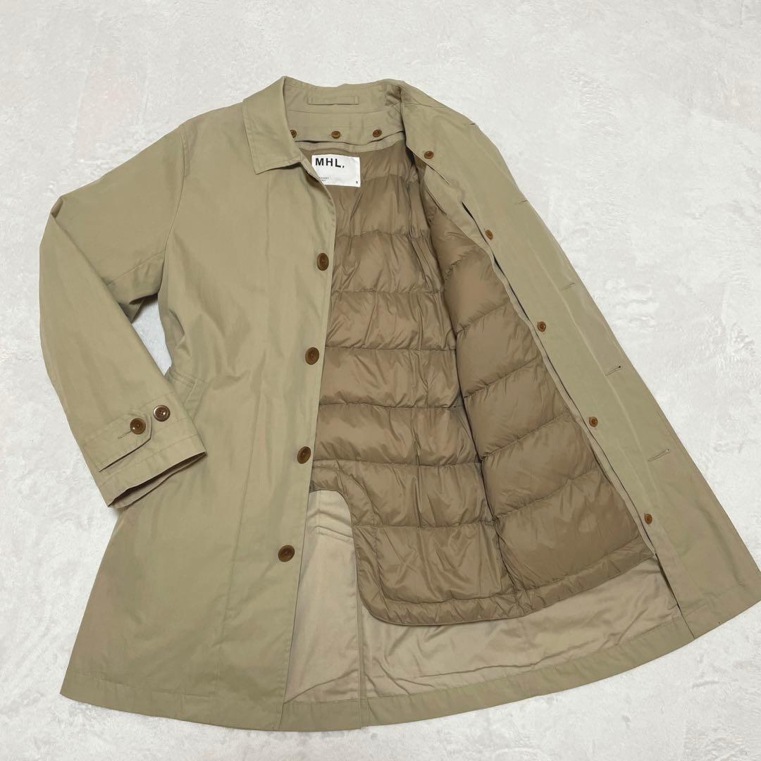 マーガレットハウエルMHLライナーダウンステンカラーコートベージュS