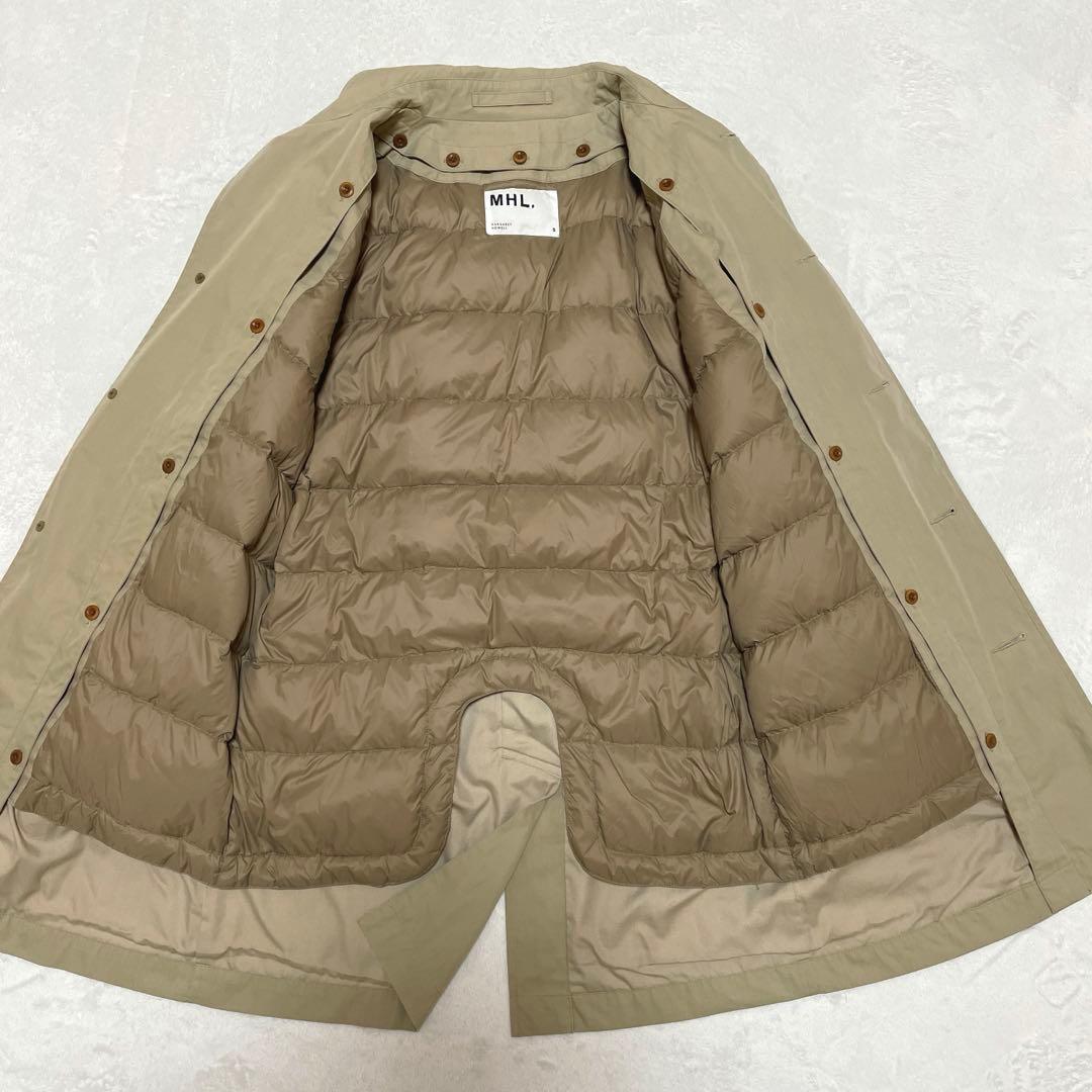 マーガレットハウエルMHLライナーダウンステンカラーコートベージュS